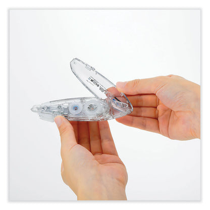 MONO Air Pen-Style Correction Tape, Refillable, 0.19" x 19.67 ft, White Tape, Clear Dispenser