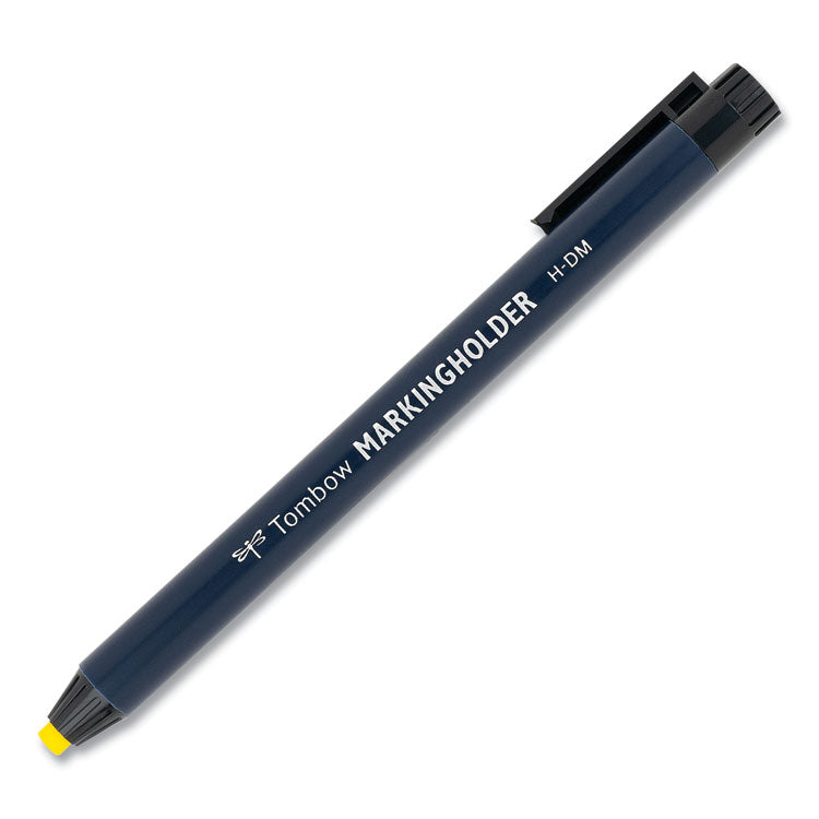 Wax-Based Marking Pencil, Twist-Advance, 4.4 mm, Yellow Marks, Navy Blue Barrel, 10/Box