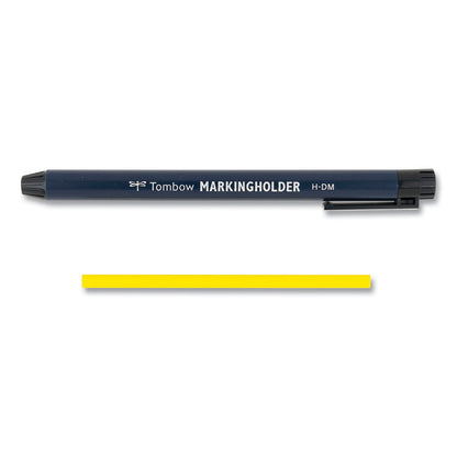 Wax-Based Marking Pencil, Twist-Advance, 4.4 mm, Yellow Marks, Navy Blue Barrel, 10/Box