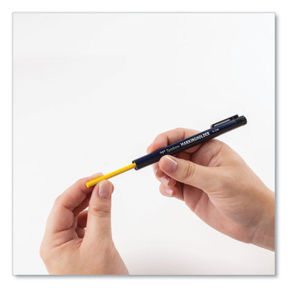 Wax-Based Marking Pencil, Twist-Advance, 4.4 mm, Yellow Marks, Navy Blue Barrel, 10/Box