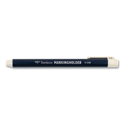 Wax-Based Marking Pencil, Twist-Advance, 4.4 mm, White Marks, Navy Blue Barrel, 10/Box