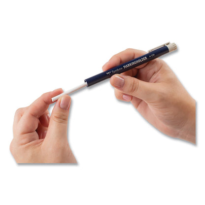 Wax-Based Marking Pencil, Twist-Advance, 4.4 mm, White Marks, Navy Blue Barrel, 10/Box