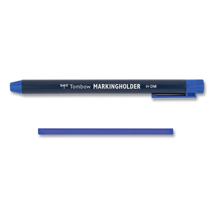 Wax-Based Marking Pencil, Twist-Advance, 4.4 mm, Blue Marks, Navy Blue Barrel, 10/Box