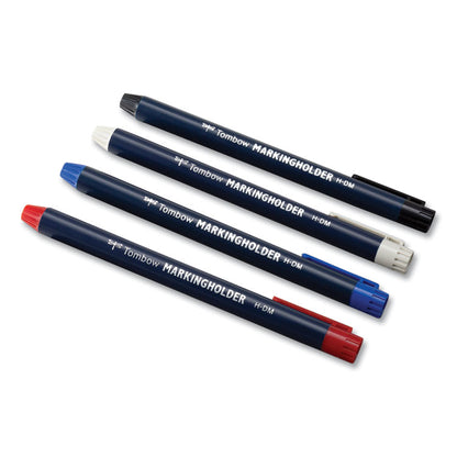 Wax-Based Marking Pencil, Twist-Advance, 4.4 mm, Blue Marks, Navy Blue Barrel, 10/Box