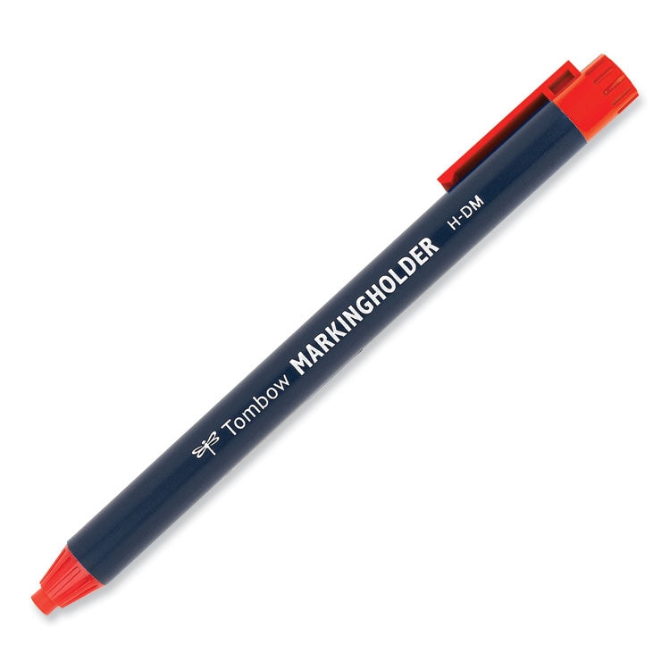 Wax-Based Marking Pencil, Twist-Advance, 4.4 mm, Red Marks, Navy Blue Barrel, 10/Box