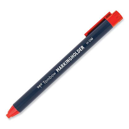Wax-Based Marking Pencil, Twist-Advance, 4.4 mm, Red Marks, Navy Blue Barrel, 10/Box