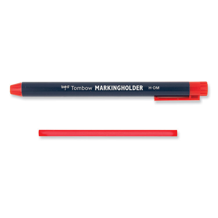 Wax-Based Marking Pencil, Twist-Advance, 4.4 mm, Red Marks, Navy Blue Barrel, 10/Box
