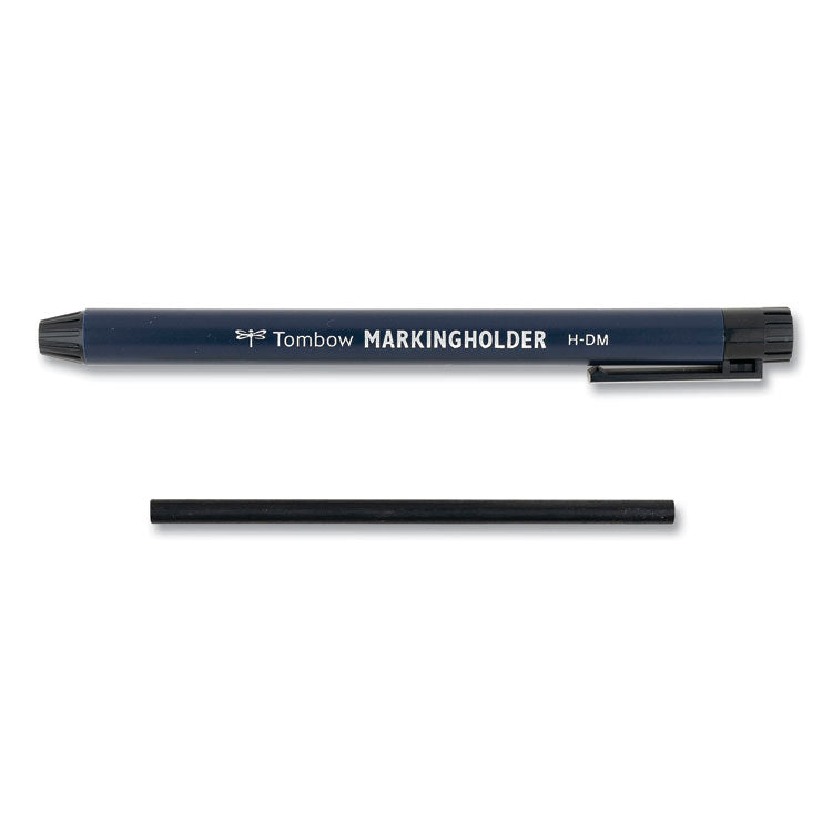 Wax-Based Marking Pencil, Twist-Advance, 4.4 mm, Black Marks, Navy Blue Barrel, 10/Box