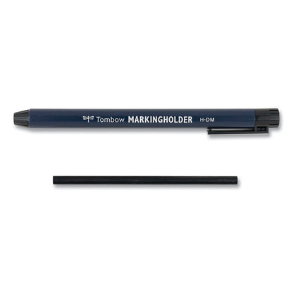 Wax-Based Marking Pencil, Twist-Advance, 4.4 mm, Black Marks, Navy Blue Barrel, 10/Box