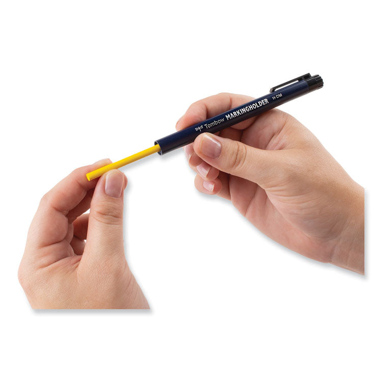 Mechanical Wax-Based Marking Pencil Refills, 4.4 mm, Yellow, 10/Box