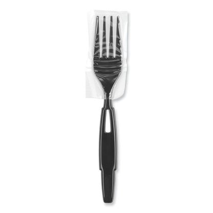SmartStock Wrapped Heavyweight Cutlery Refill, Fork, Plastic, Black, 960/Carton