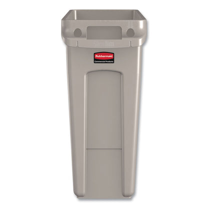 Slim Jim with Venting Channels, 16 gal, Plastic, Beige, 4/Carton