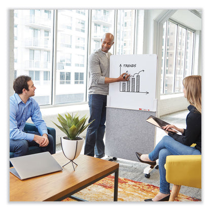 Agile Glass Dry-Erase Easel, 25.5" x 60.5", White Surface