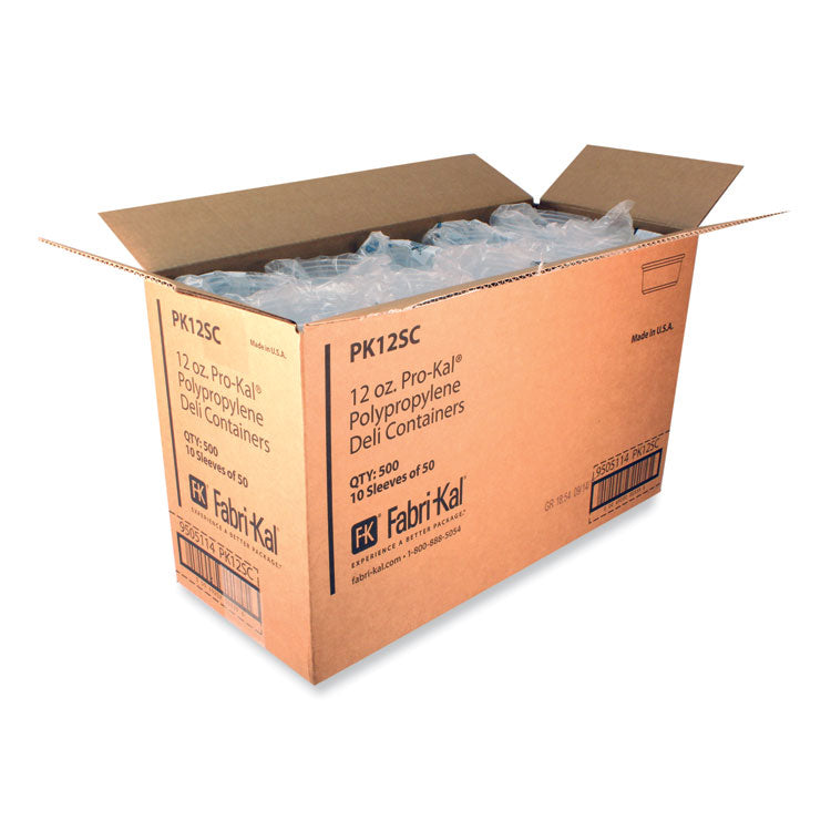 Microwavable Deli Containers, 12 oz, 4.6" Diameter x 2.3" h, Clear, Plastic, 500/Carton