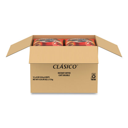 Clasico Dark Roast Instant Coffee, 8 oz, 12/Carton