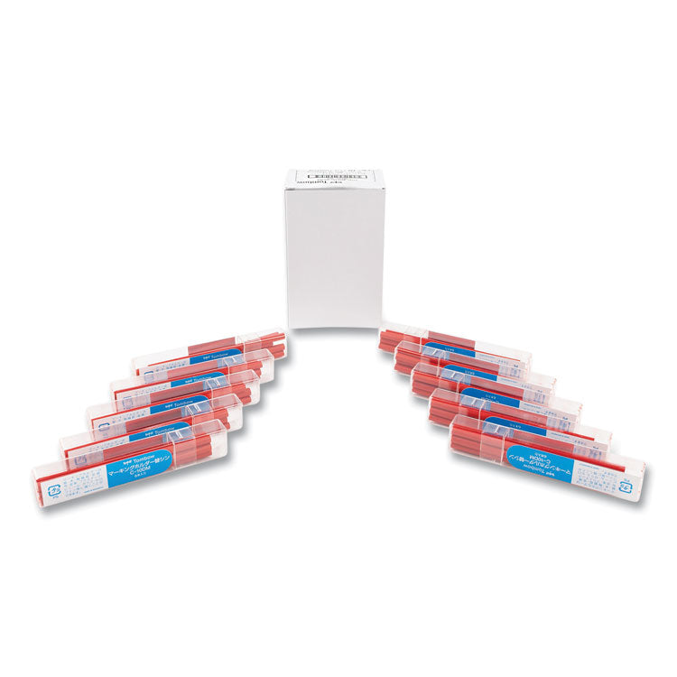Mechanical Wax-Based Marking Pencil Refills, 4.4 mm, Red, 10/Box