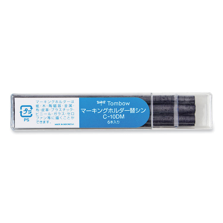 Mechanical Wax-Based Marking Pencil Refills, 4.4 mm, Blue, 10/Box