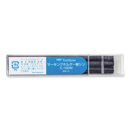 Mechanical Wax-Based Marking Pencil Refills, 4.4 mm, Blue, 10/Box