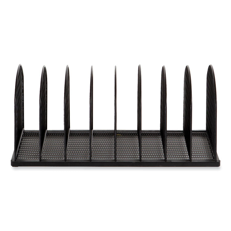 Onyx Mesh Desk Organizer, Eight Upright Sections, Letter to Legal Size Files, 19.25 x 10.87 x 8.5, Black