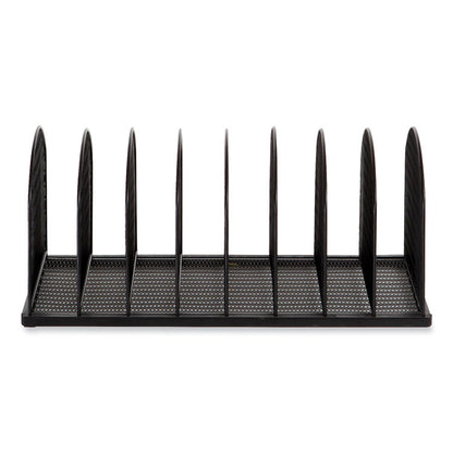 Onyx Mesh Desk Organizer, Eight Upright Sections, Letter to Legal Size Files, 19.25 x 10.87 x 8.5, Black