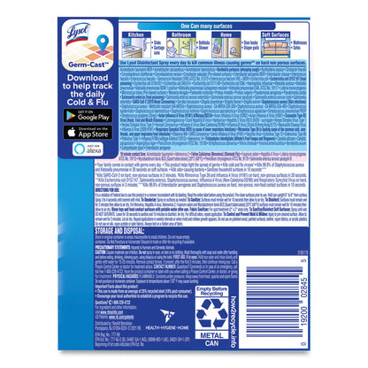 Disinfectant Spray, Spring Waterfall Scent, Liquid, 12.5 oz Aerosol Spray, 12/Carton