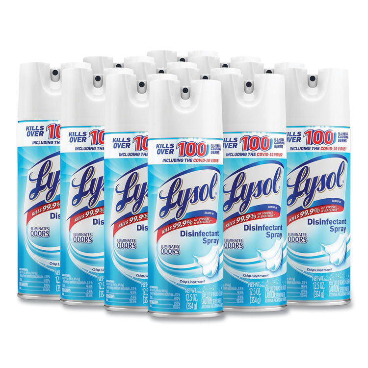 Disinfectant Spray, Crisp Linen Scent, 12.5 oz Aerosol Spray