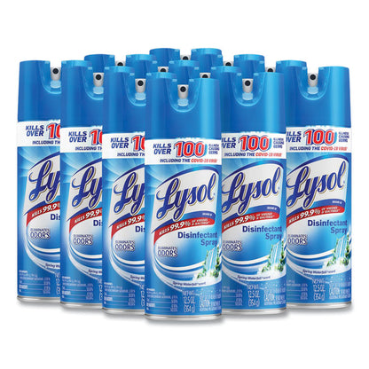 Disinfectant Spray, Spring Waterfall Scent, Liquid, 12.5 oz Aerosol Spray, 12/Carton