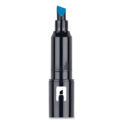 Highlighters, Skyblue Ink, Bullet/Chisel Tip, Skyblue Barrel, 10/Box