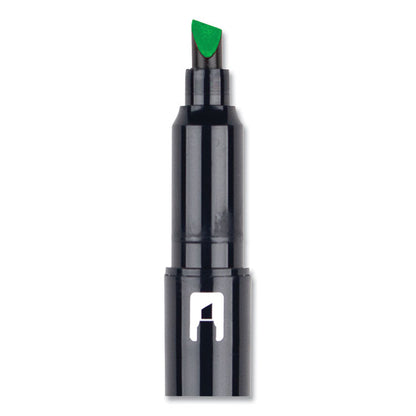 Highlighters, Yellow Green Ink, Bullet/Chisel Tip, Yellow Green Barrel, 10/Box