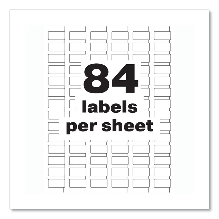 PermaTrack Destructible Asset Tag Labels, Laser Printers, 0.5 x 1, White, 84/Sheet, 8 Sheets/Pack