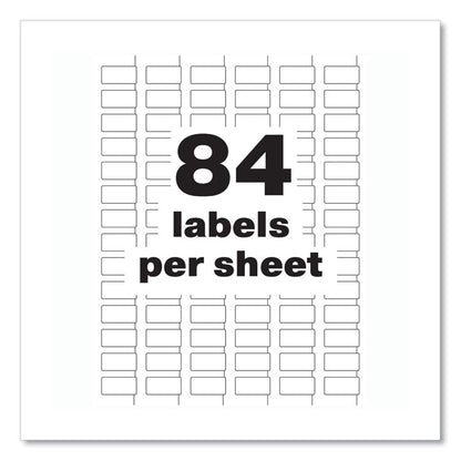 PermaTrack Destructible Asset Tag Labels, Laser Printers, 0.5 x 1, White, 84/Sheet, 8 Sheets/Pack