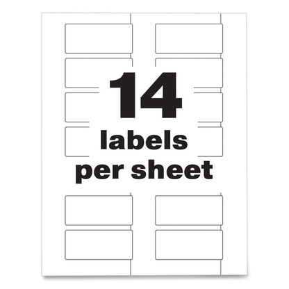 PermaTrack Destructible Asset Tag Labels, Laser Printers, 1.25 x 2.75, White, 14/Sheet, 8 Sheets/Pack