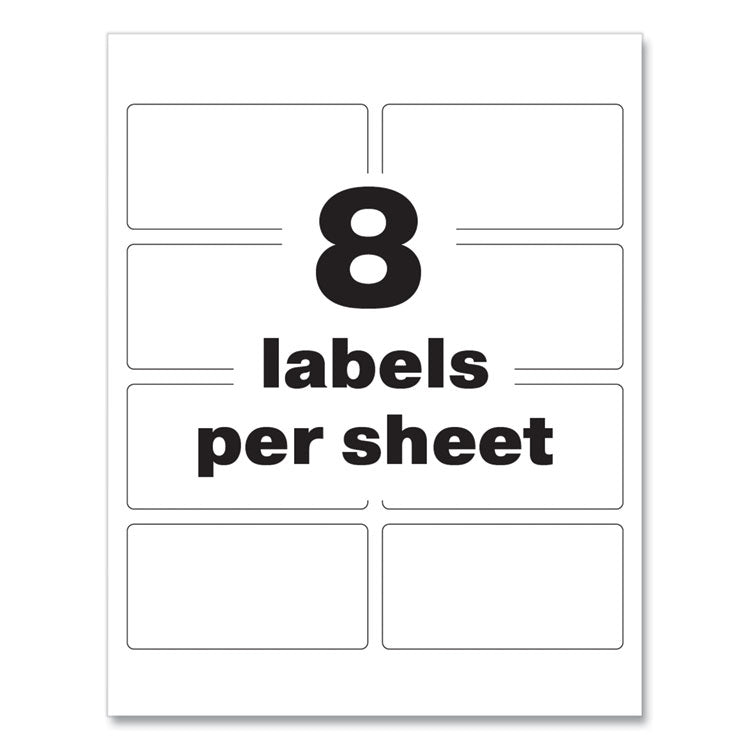 PermaTrack Tamper-Evident Asset Tag Labels, Laser Printers, 2 x 3.75, White, 8/Sheet, 8 Sheets/Pack