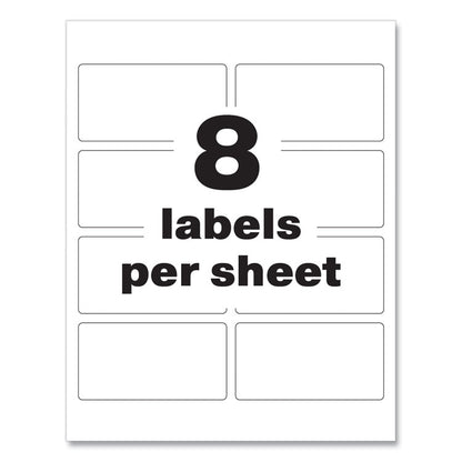 PermaTrack Tamper-Evident Asset Tag Labels, Laser Printers, 2 x 3.75, White, 8/Sheet, 8 Sheets/Pack