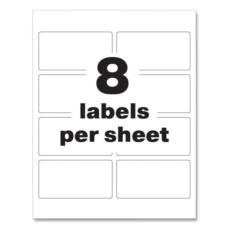 PermaTrack Destructible Asset Tag Labels, Laser Printers, 2 x 3.75, White, 8/Sheet, 8 Sheets/Pack