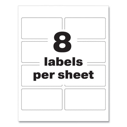 PermaTrack Destructible Asset Tag Labels, Laser Printers, 2 x 3.75, White, 8/Sheet, 8 Sheets/Pack