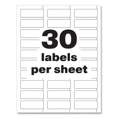 PermaTrack Durable White Asset Tag Labels, Laser Printers, 0.75 x 2, White, 30/Sheet, 8 Sheets/Pack