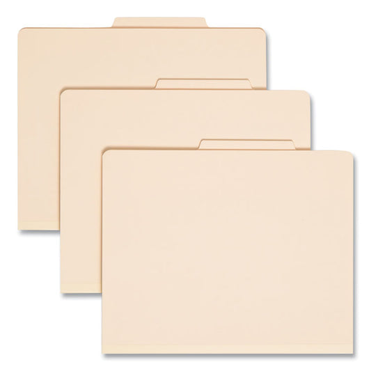 Four-Section Top Tab Classification Folders, 2/5-Cut Tab, Expands 2", 1 Divider, 4 Fasteners, Letter Size, Manila, 10/Box