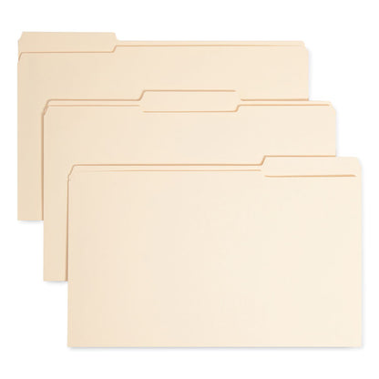 Top Tab Manila Expansion Fastener Folders, 1/3-Cut Tab: Assorted, Expands 1.5", 2 Fasteners, Legal Size, Manila, 50/Box