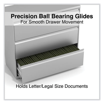 Lateral File, 3 Legal/Letter/A4/A5-Size File Drawers, Light Gray, 42" x 18.63" x 40.25"
