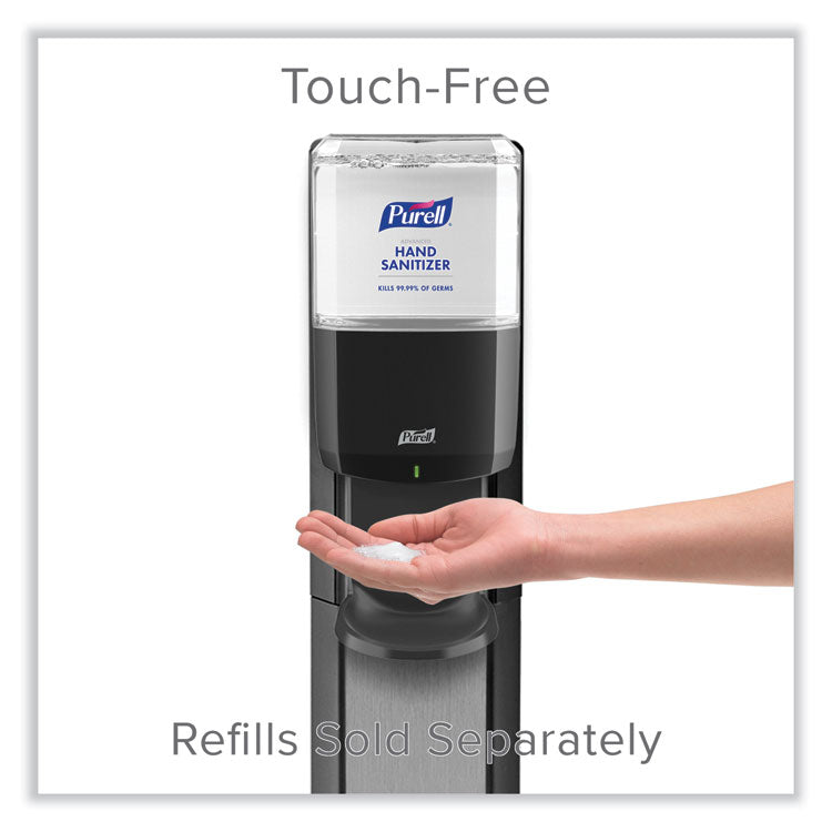 MESSENGER ES6 Graphite Panel Floor Stand with Dispenser, 1,200 mL, 16.75 x 6 x 40, Graphite/Silver