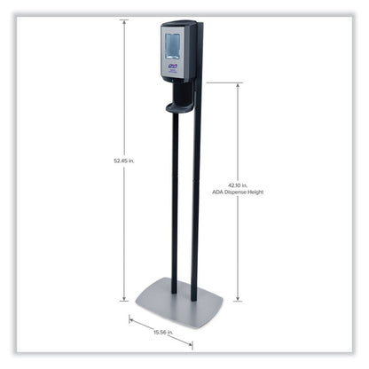 CS6 Hand Sanitizer Floor Stand with Dispenser, 1,200 mL, 13.5 x 5 x 28.5, Graphite/Silver