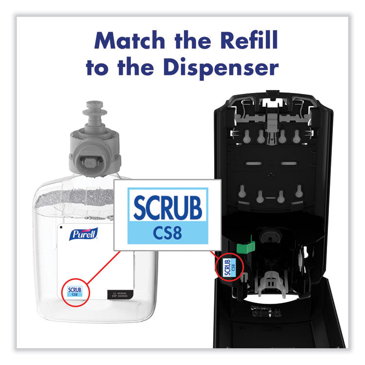 Waterless Surgical Scrub Gel Hand Sanitizer, 1,200 mL Refill Bottle, Fragrance-Free, For CS-8 Dispenser, 2/Carton
