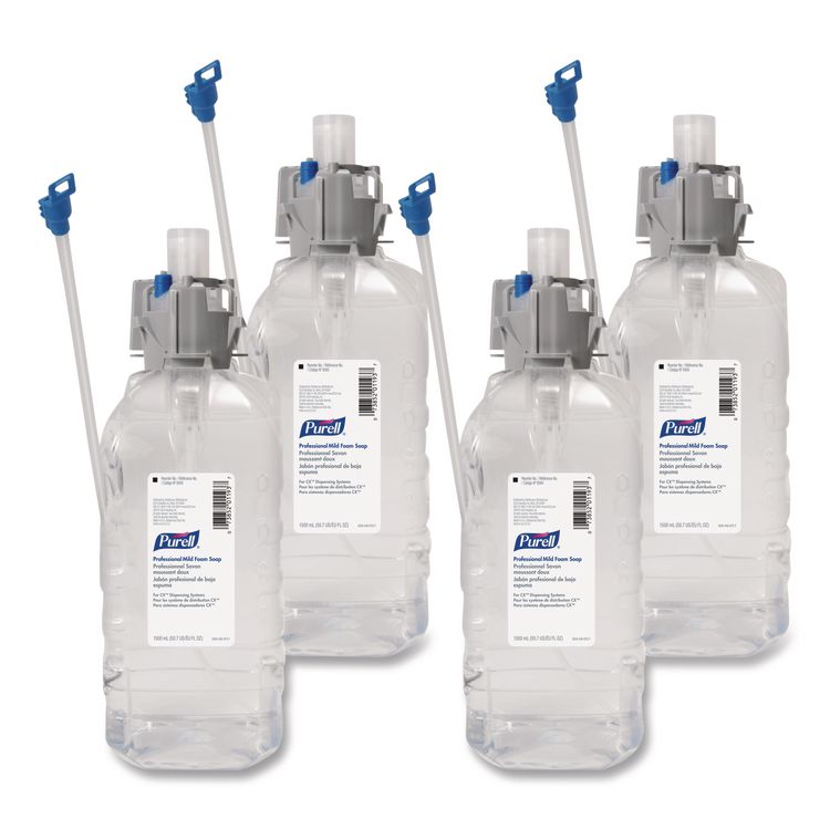 Professional Mild Foam Soap Refill, For CX, CXi, CXT Dispensers, Fragrance-Free, 1,500 mL, 4/Carton