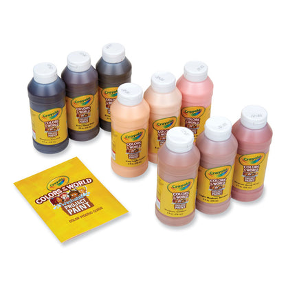 Colors of the World Washable Paint, 9 Assorted Colors, 8 oz Bottles, 9/Pack