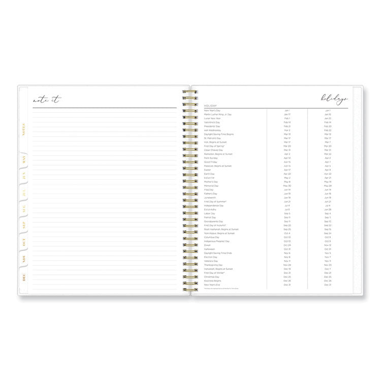 Life Note-It Leah Weekly/Monthly Notes Planner, Floral Artwork, 11 x 8.5, Gray/Pink/White Cover, 12-Month (Jan to Dec): 2026