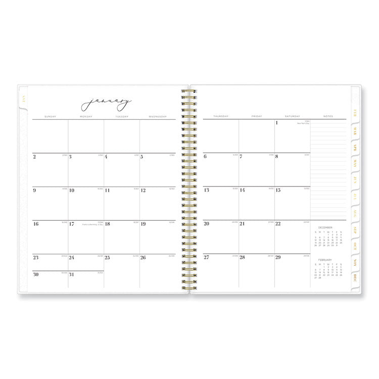 Life Note-It Leah Weekly/Monthly Notes Planner, Floral Artwork, 11 x 8.5, Gray/Pink/White Cover, 12-Month (Jan to Dec): 2026