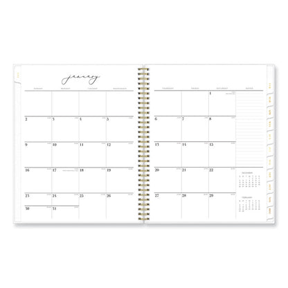 Life Note-It Leah Weekly/Monthly Notes Planner, Floral Artwork, 11 x 8.5, Gray/Pink/White Cover, 12-Month (Jan to Dec): 2026