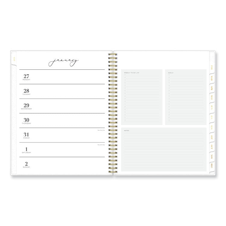 Life Note-It Leah Weekly/Monthly Notes Planner, Floral Artwork, 11 x 8.5, Gray/Pink/White Cover, 12-Month (Jan to Dec): 2026