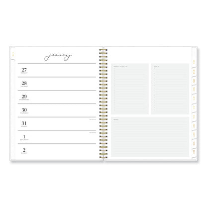 Life Note-It Leah Weekly/Monthly Notes Planner, Floral Artwork, 11 x 8.5, Gray/Pink/White Cover, 12-Month (Jan to Dec): 2026